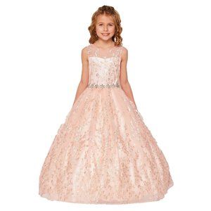 CINDERELLA COUTURE Rose Gold glitter floor length Ball Gown Multi-Sizes 5109X
